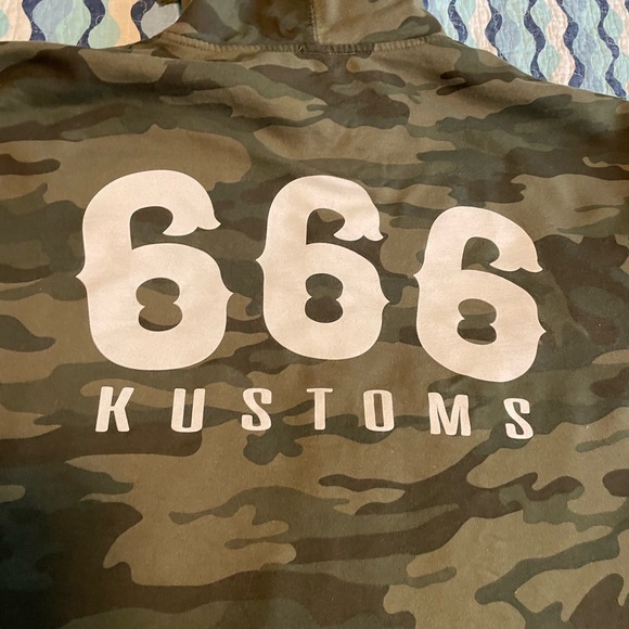 🩸 🩸 Triple Six Kustoms Camo Metal Zip Hoodie US 2XL Green 🩸🩸 - Picture 5 of 9